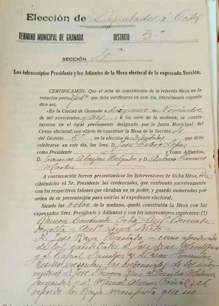 Acta de apoderamiento de José Raya Hurtado