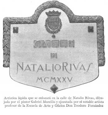 Placa calle Natalio Rivas