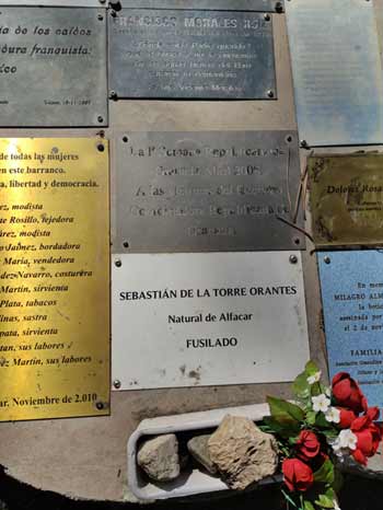 Placa a Sebastian-de-la-Torre, Barranco de Víznar